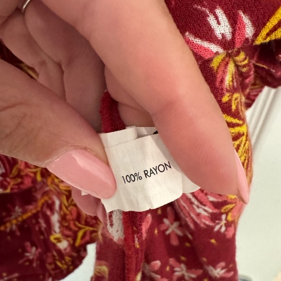 Poupette St Barth Ola Mini Dress Flowy Summer Long Sleeve Deep V - Picture 9 of 9